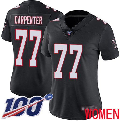 Atlanta Falcons Limited Black Women James Carpenter Alternate Jersey NFL Football #77 100th Season Vapor Untouchable->youth nfl jersey->Youth Jersey
